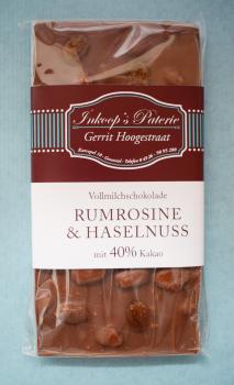 Tafelschokolade RUMROSINE UND HASELNUSS